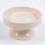 Comedero Bebedero Elevado para Gatos Ceramica LYMA en tono beige neutro
