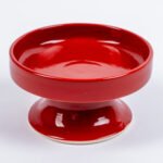 Comedero Bebedero Elevado para Gatos Ceramica marca LYMA color rojo vibrante