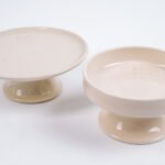 Detalle del Set Comederos Elevado para Gatos Ceramica LYMA - Color beige