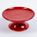 plato comedero elevado para gatos ceramica LYMA - color rojo