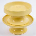 Set Comederos Elevado para Gatos Ceramica LYMA - color amarillo