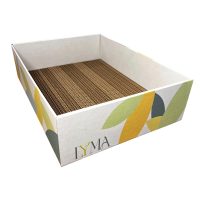 Caja-rascadora para gatos con cartón doble kraft ultra resistente, ideal para el cuidado de sus uñas y el entretenimiento.